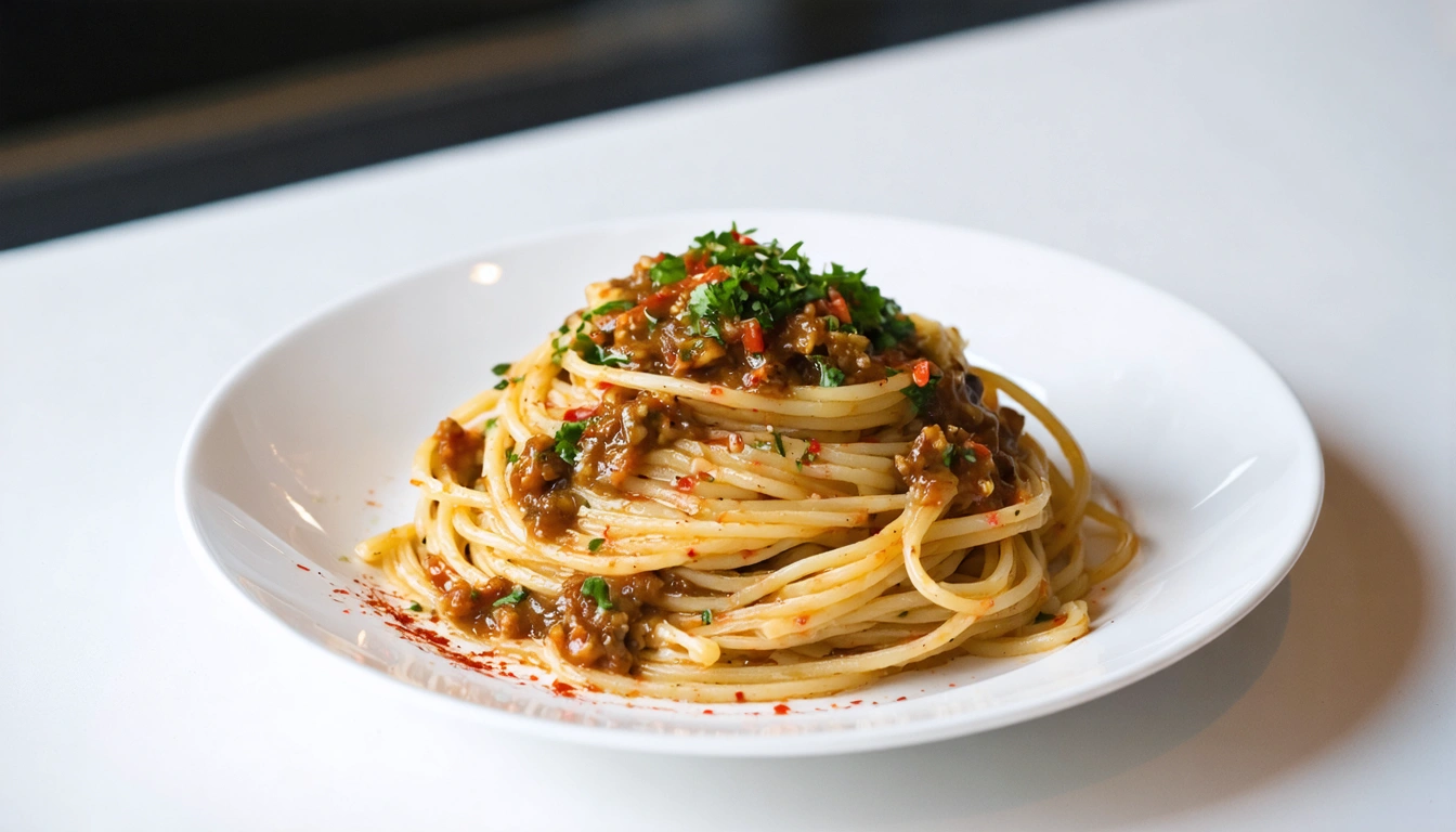 spaghetti con colatura di alici